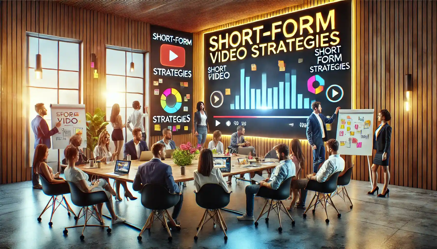 a vibrant and creative marketing campaign brainstorming session.